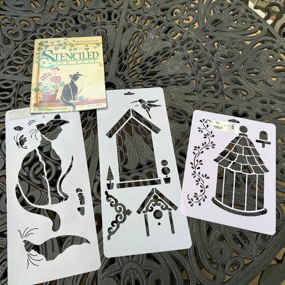 Vintage Stencil Pack – 17 Reusable Stencils & 5 Stencil Books - Picture 11 of 12